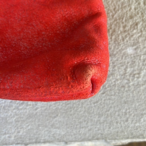 Susan Farber Collection Orange-Red Metallic Envelope Bag Crossbody Leather - Picture 8 of 9